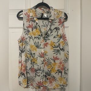 H&M Multicolor Floral Sleeveless Blouse